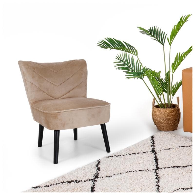 Velvet fauteuil champagne