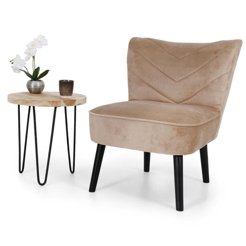 Velvet fauteuil champagne
