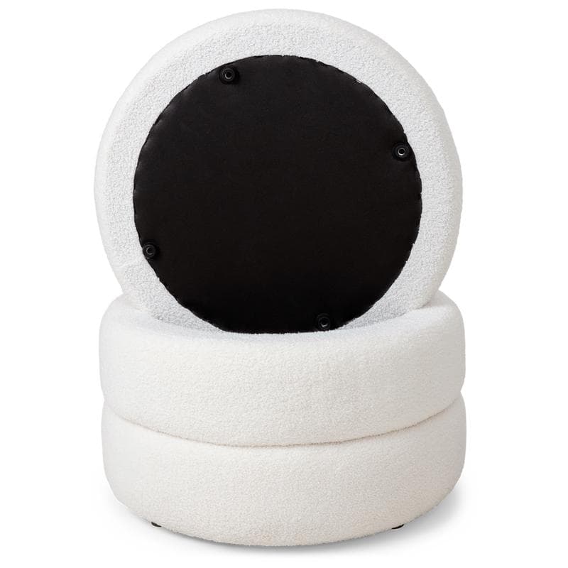 Teddy luxe opbergpoef - wit