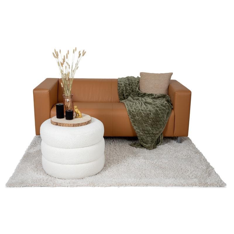 Teddy luxe opbergpoef - wit