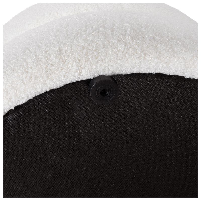 Pouf de rangement en teddy - blanc