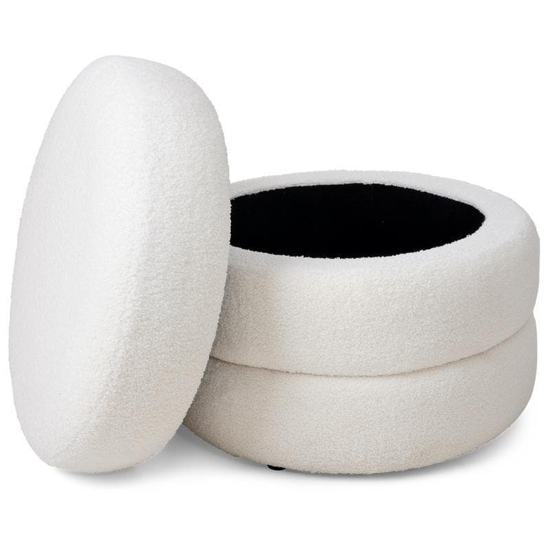 Teddy luxe opbergpoef - wit