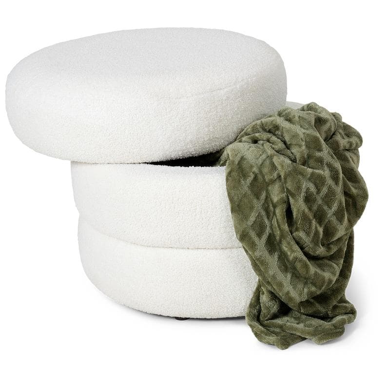 Teddy luxe opbergpoef - wit