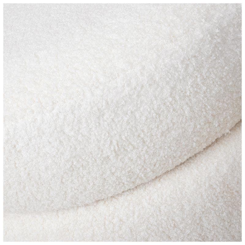 Pouf de rangement en teddy - blanc