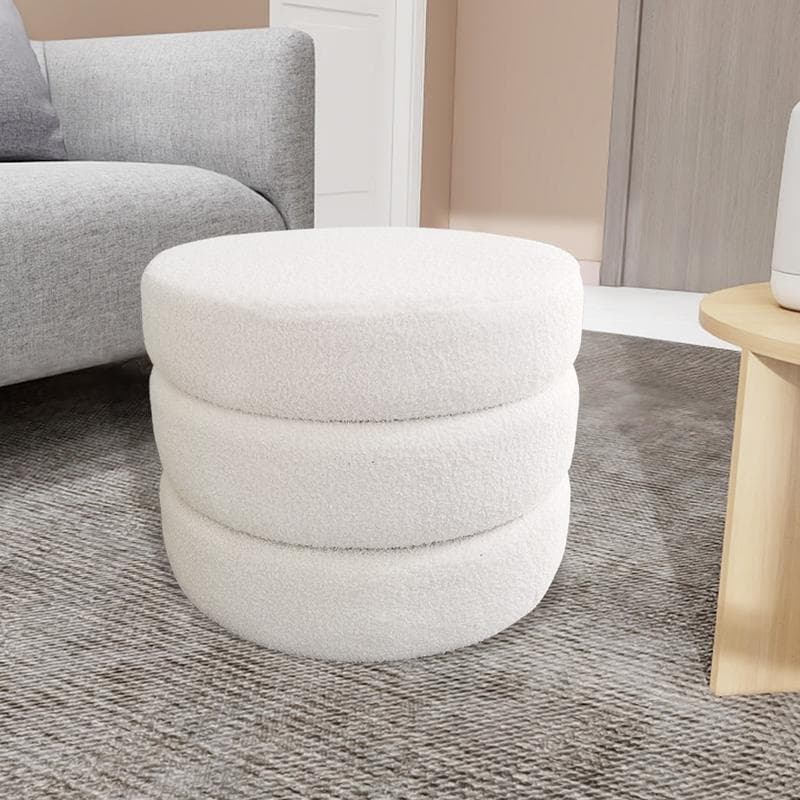 Teddy luxe opbergpoef - wit