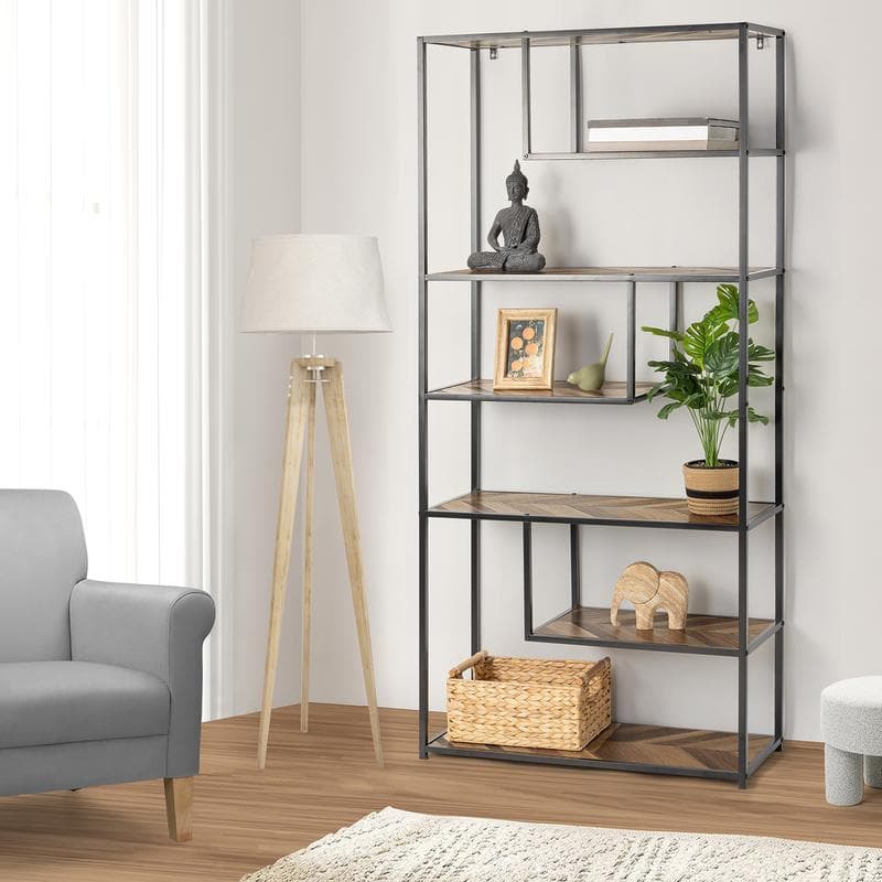 Open wandkast met visgraat-motief