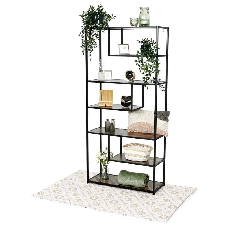 Open wandkast met visgraat-motief