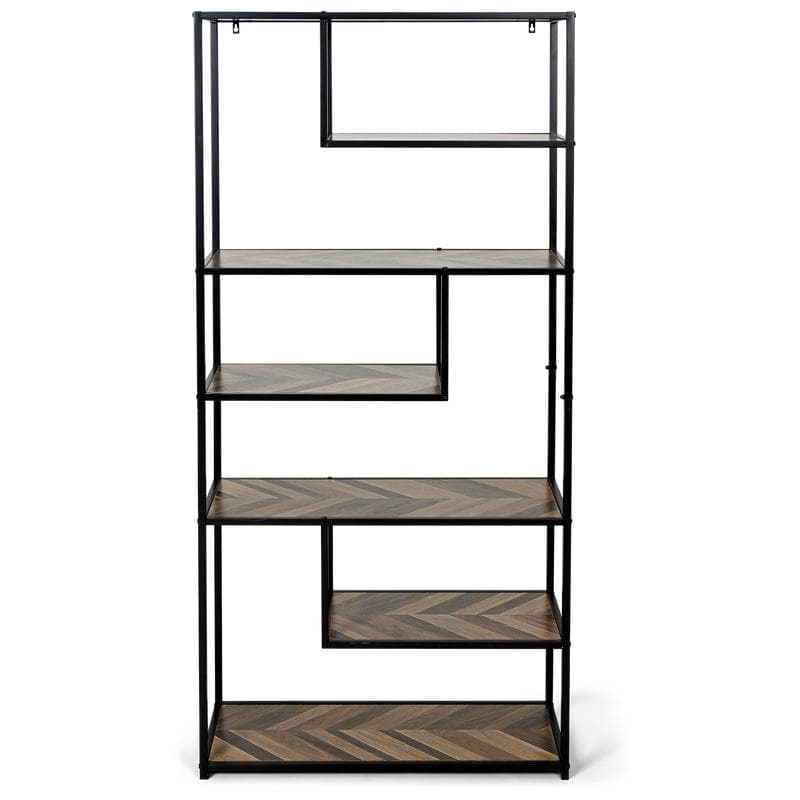 Open wandkast met visgraat-motief