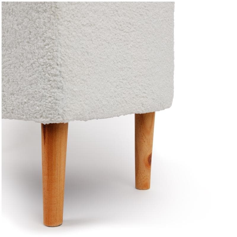 Banc de rangement en teddy - blanc