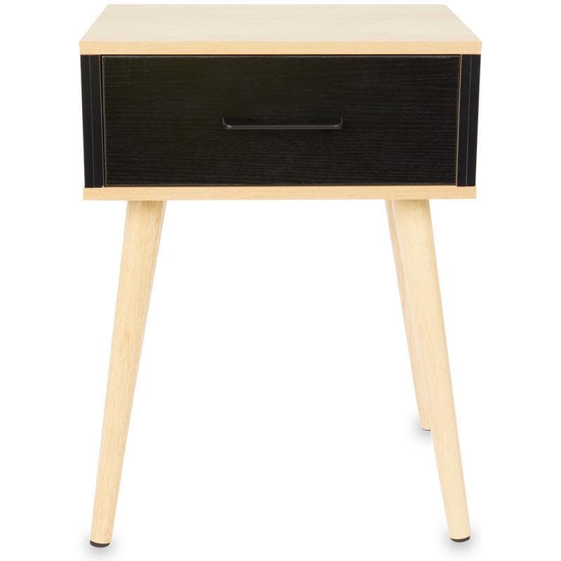 Table de chevet - noir & bois naturel