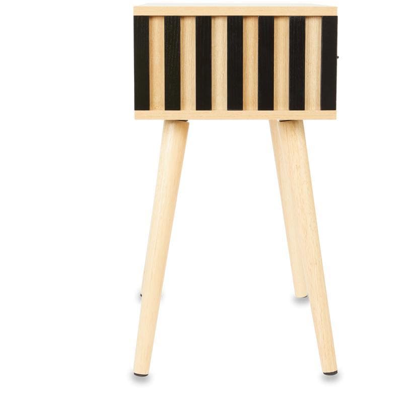 Table de chevet - noir & bois naturel