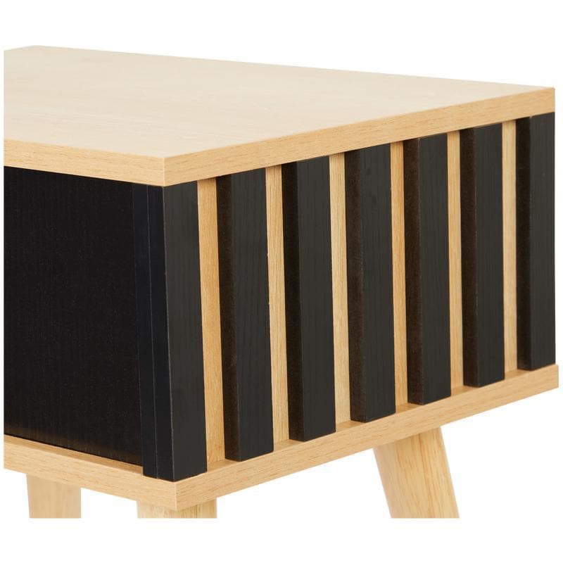 Table de chevet - noir & bois naturel