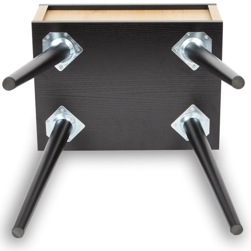 Table de chevet - bois naturel & noir