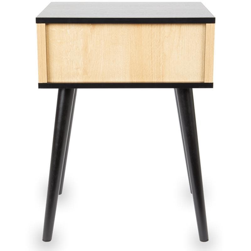 Table de chevet - bois naturel & noir