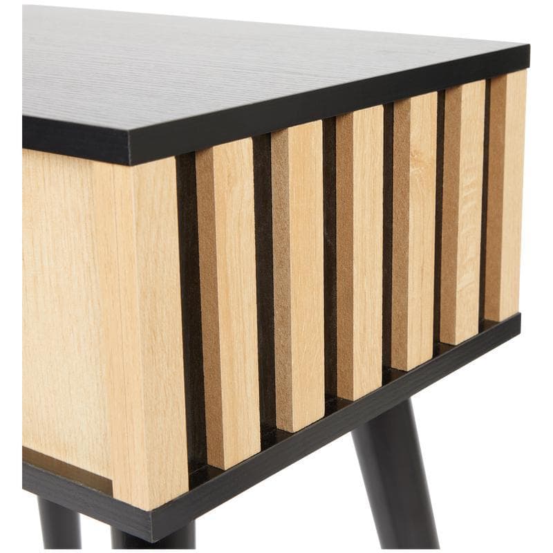 Table de chevet - bois naturel & noir
