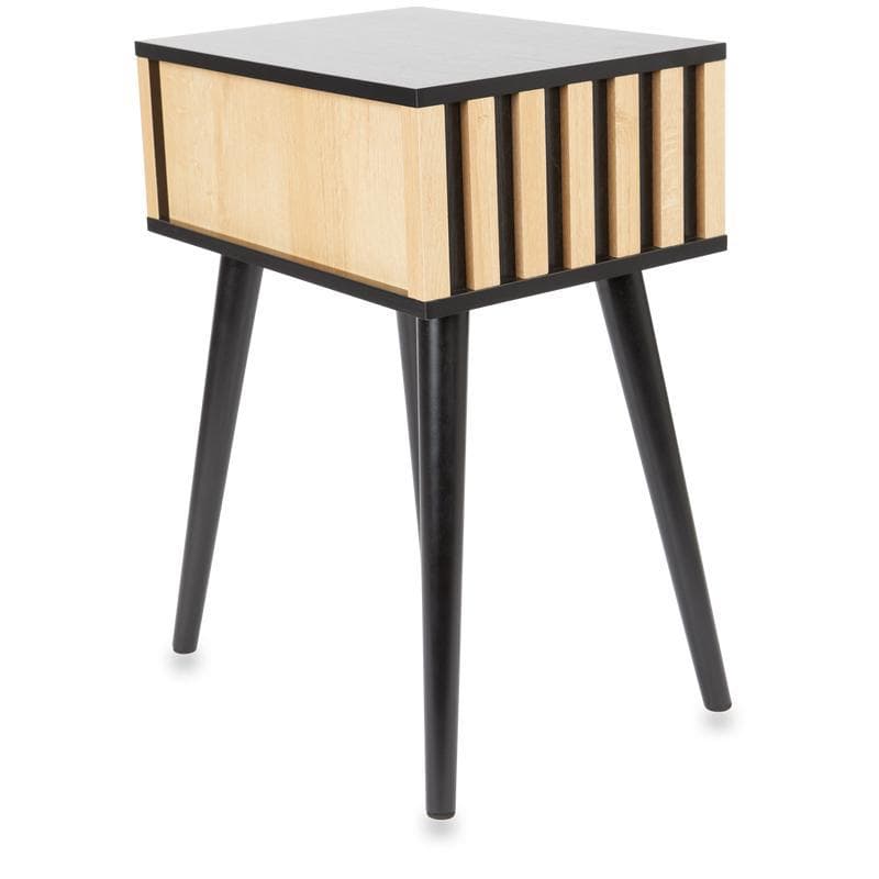 Table de chevet - bois naturel & noir