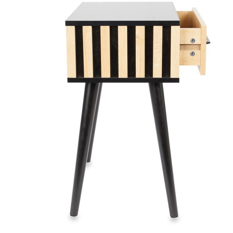 Table de chevet - bois naturel & noir