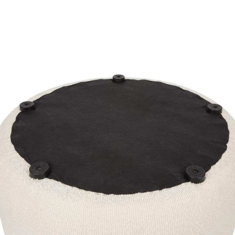 Pouf de rangement en teddy - blanc