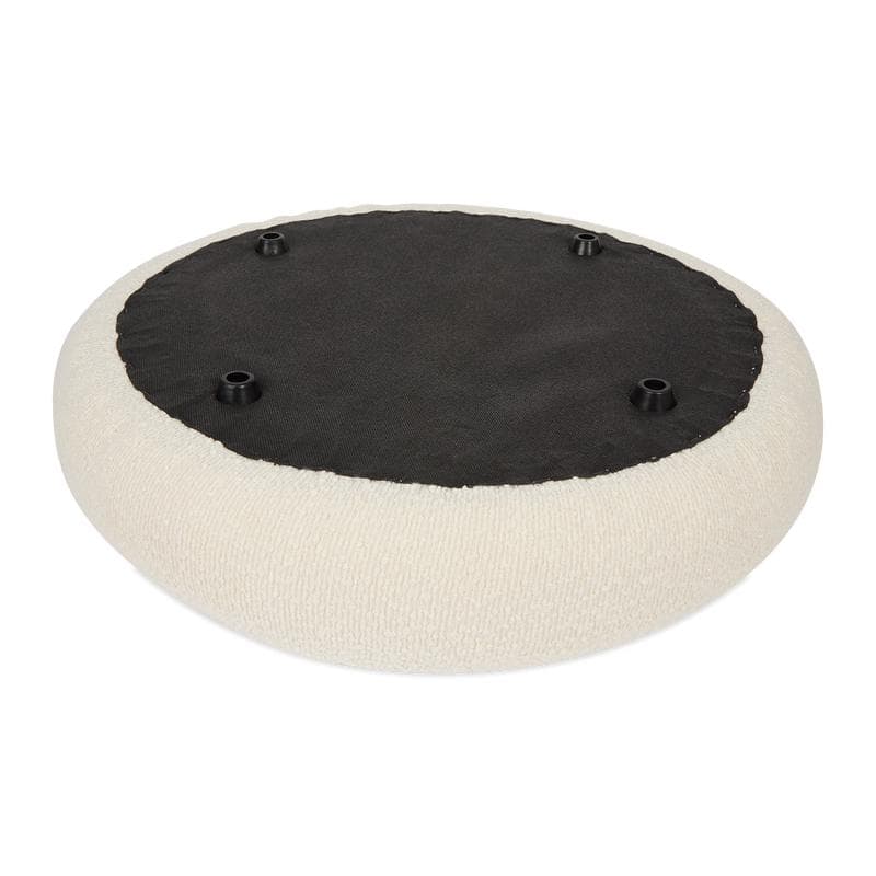 Pouf de rangement en teddy - blanc