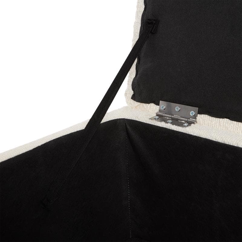 Banc de rangement en teddy - crème