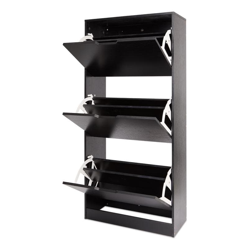 Meuble à chaussures à 3 niveaux - noir