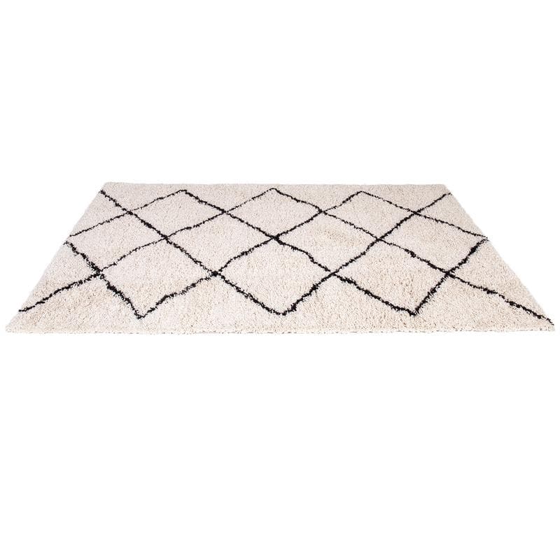 Vloerkleed crème met ruit