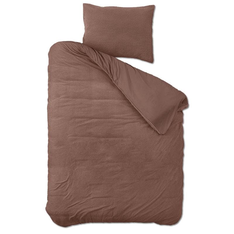 Teddy dekbedovertrek - Bruin - 140 x 200 cm