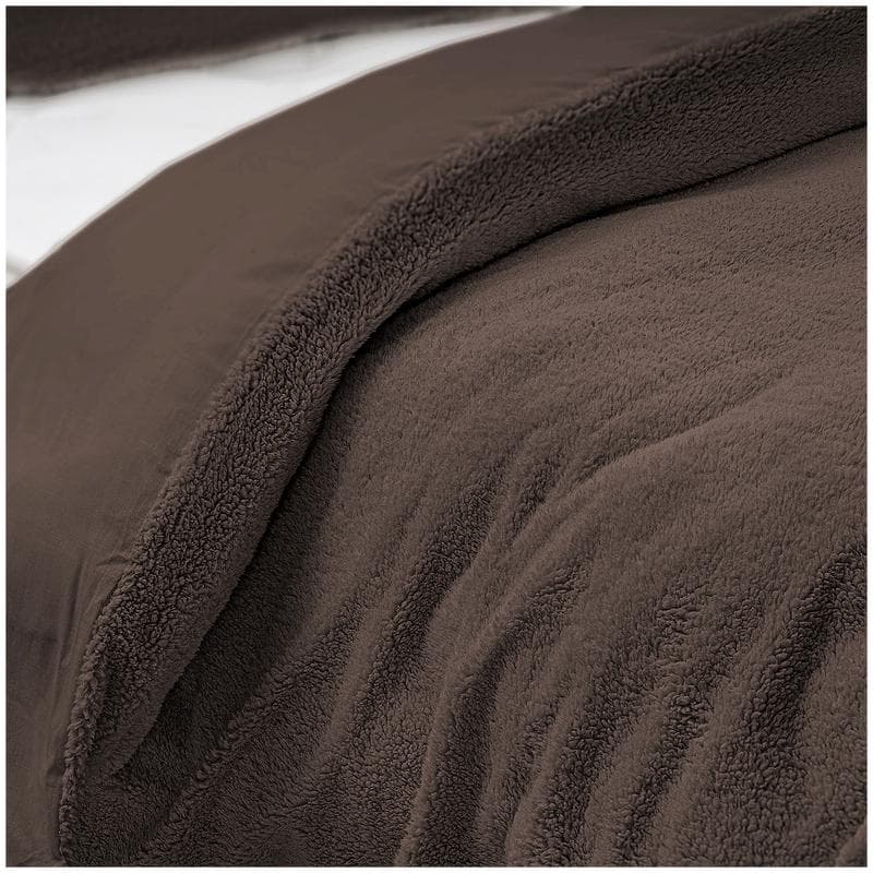 Teddy dekbedovertrek - Bruin - 200 x 200 cm