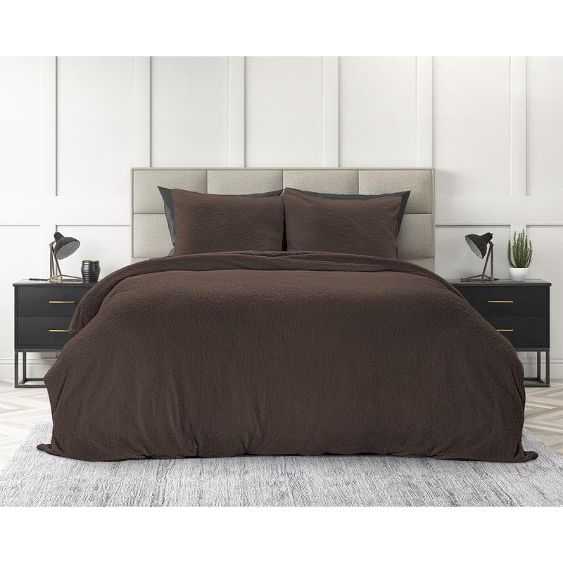 Teddy dekbedovertrek - Bruin - 200 x 240 cm