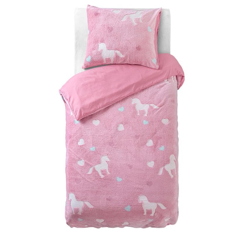 Glow in the dark dekbedovertrekset - eenhoorn