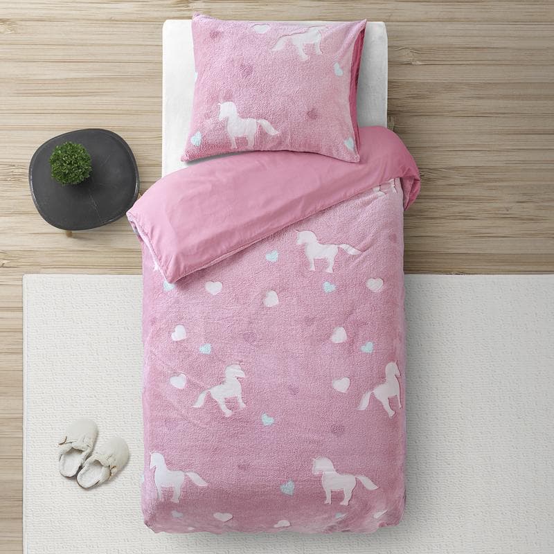 Glow in the dark dekbedovertrekset - Eenhoorn