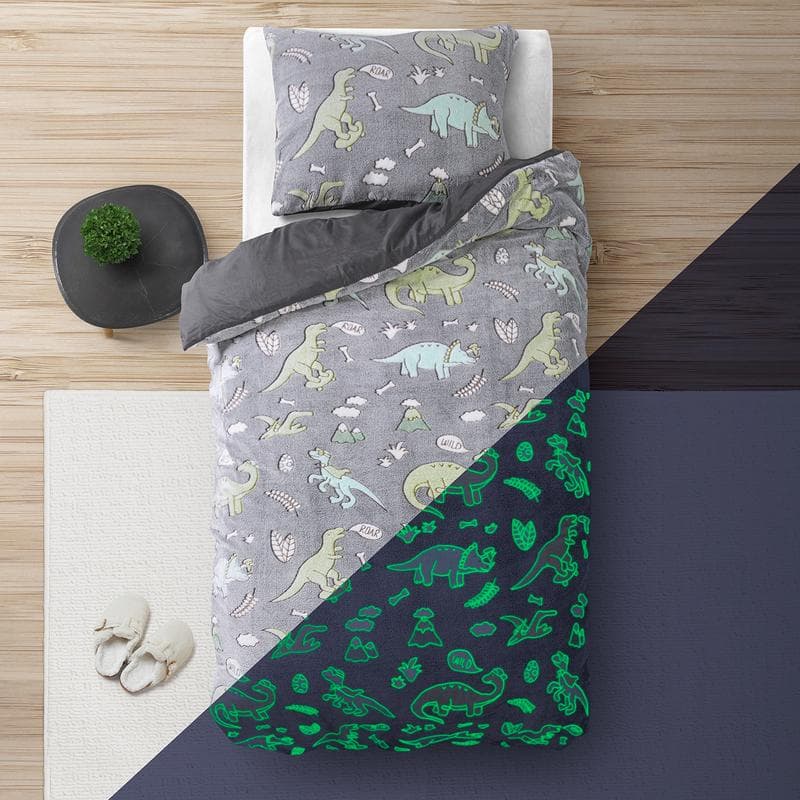Glow in the dark dekbedovertrek - Dino's