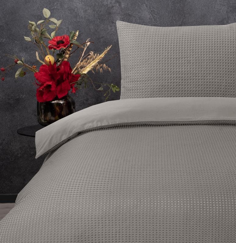 Parure de lit en nid d'abeille 140 x 200/220 cm - sable