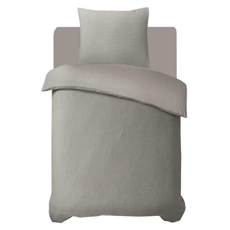 Waffle dekbedovertrek 140 x 200/220 cm -  zandkleurig