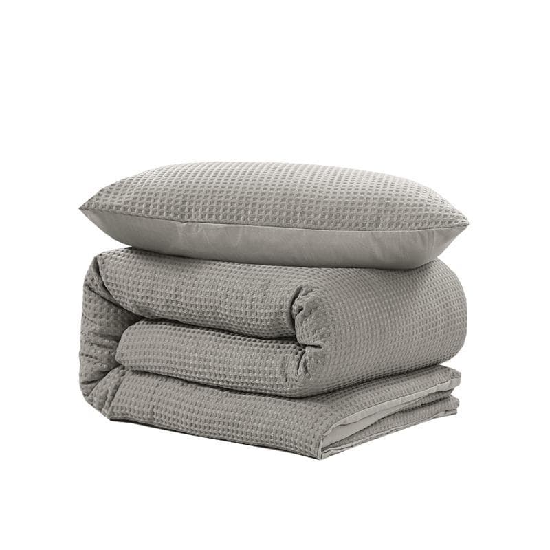 Parure de lit en nid d'abeille 140 x 200/220 cm - sable