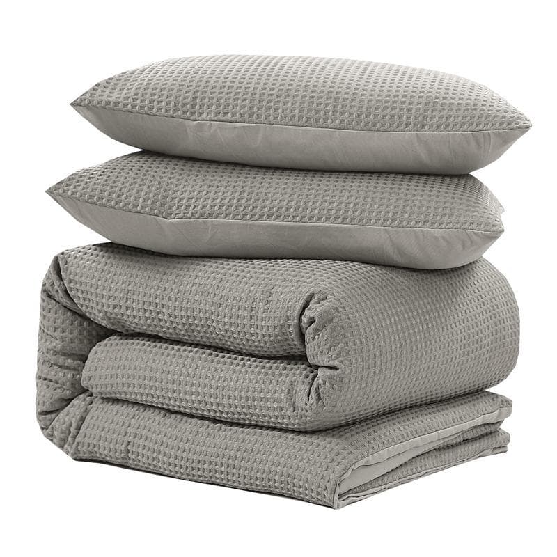 Parure de lit en nid d'abeille 240 x 200/220 cm - sable