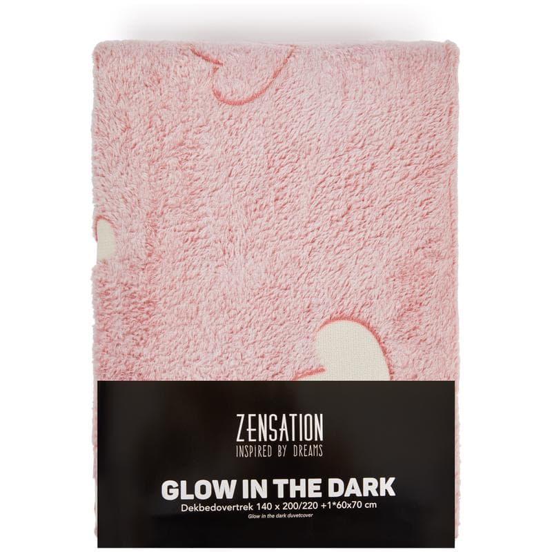 Glow in the dark dekbedovertrekset - hartjes