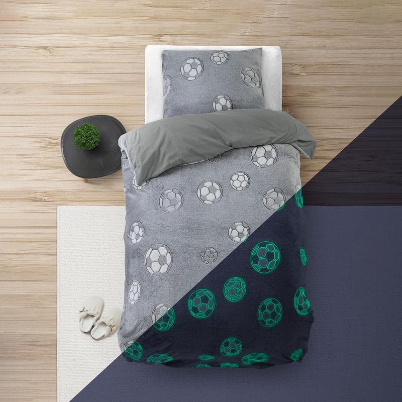 Glow in the dark dekbedovertrekset - voetbal