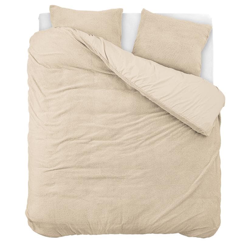 Parure de lit en tissu teddy - taupe - 200 x 200 cm