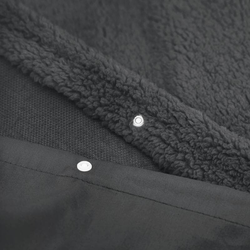 Parure de lit en tissu teddy - anthracite - 140 x 200 cm