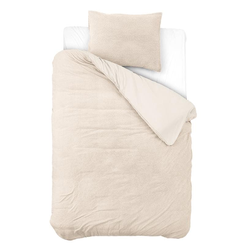 Parure de lit en tissu teddy - blanc cassé - 140 x 200 cm