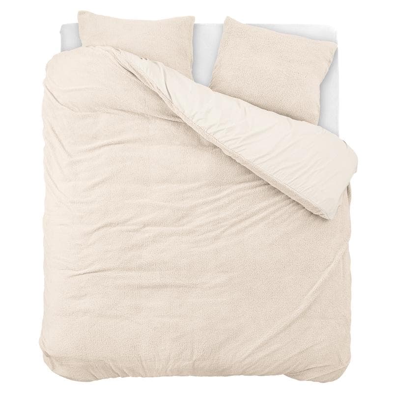 Parure de lit en tissu teddy - blanc cassé 240 x 200 cm