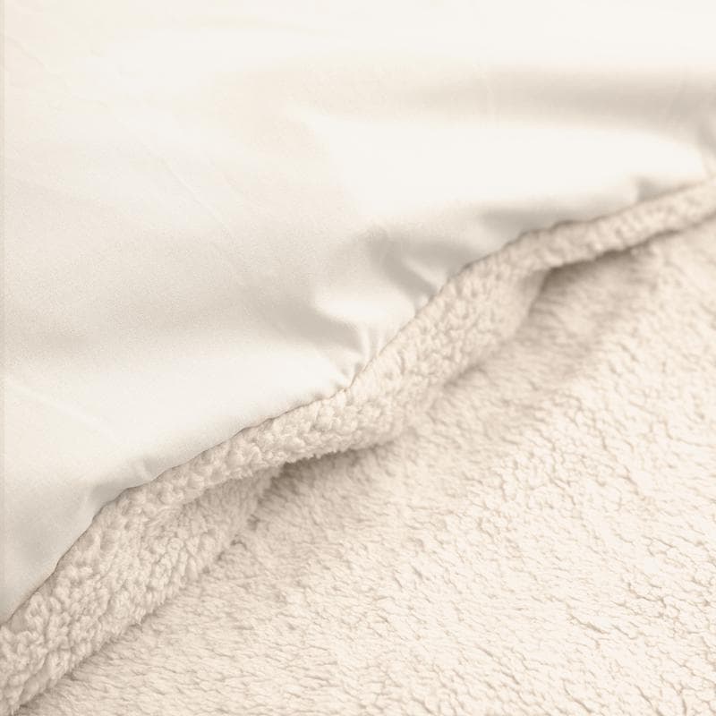 Parure de lit en tissu teddy - blanc cassé 240 x 200 cm