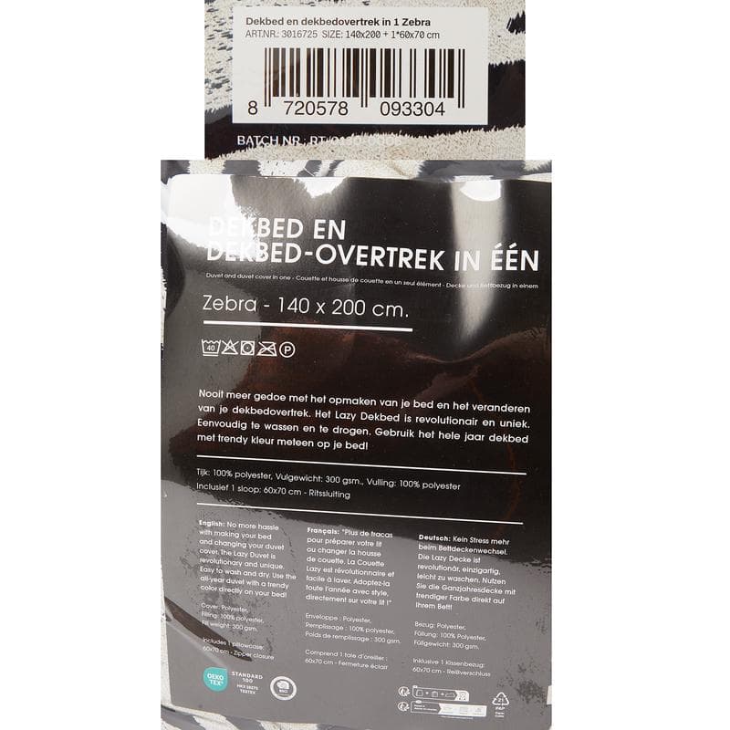 Lazy dekbed en dekbedovertrek in één