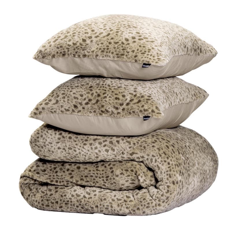 Teddy dekbedovertrek met dierenprint - 240 x 220 cm - Taupe