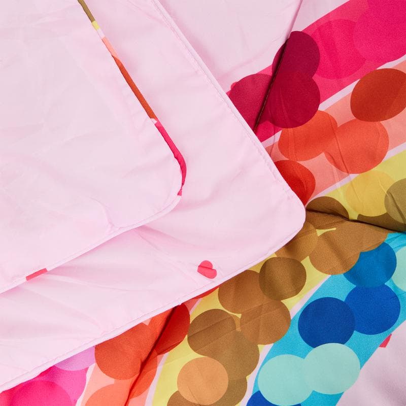 Couette sans housse pour enfants - imprimé arc-en-ciel rose