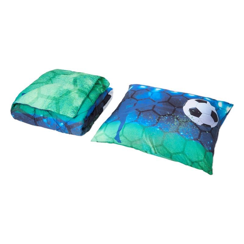 Lazy all-in-one kinderdekbed met voetbalprint