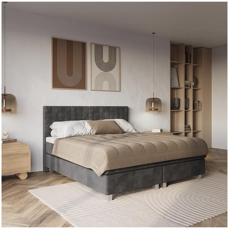 Boxspring Velvet - antraciet