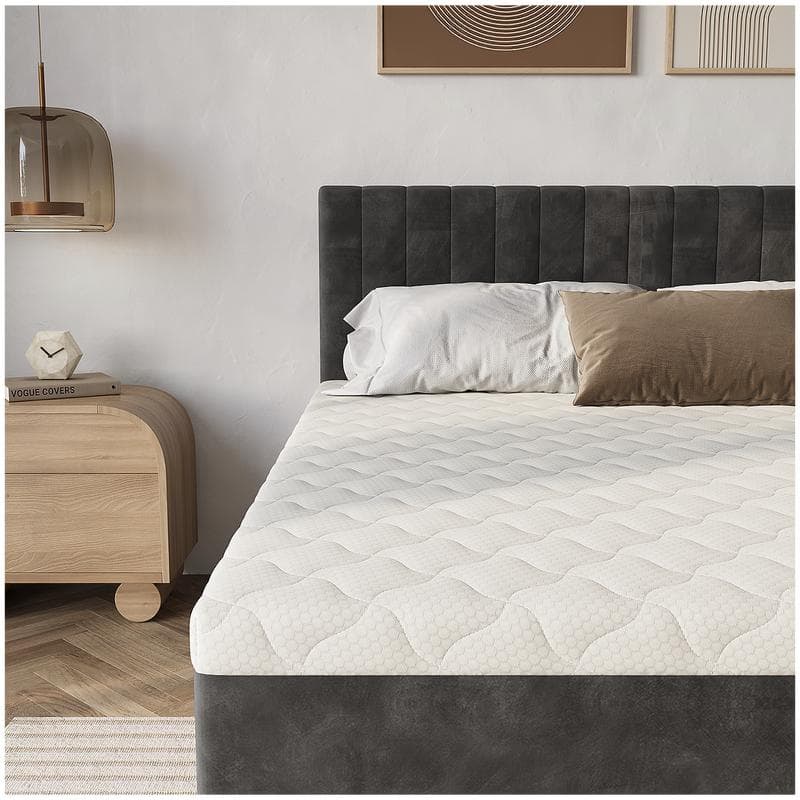 Cadre de lit en velours avec matelas - anthracite