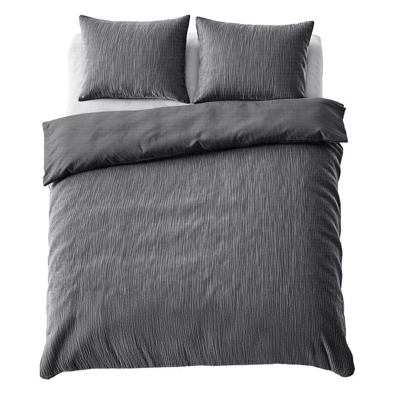 Parure de lit en velours - anthracite